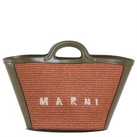 Marni Tropicalia Small Bag, Brick/Olive 